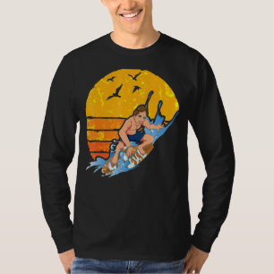 Camiseta Ocean Surfer Waves Water Sport Surfing Retro Surf