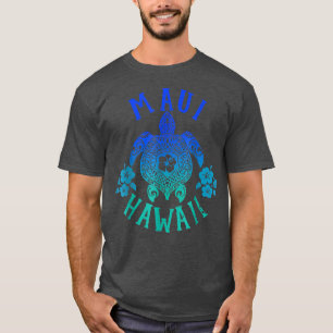 Camiseta Océano Azul Tribal Maui Hawái Tortuga Marina Veran