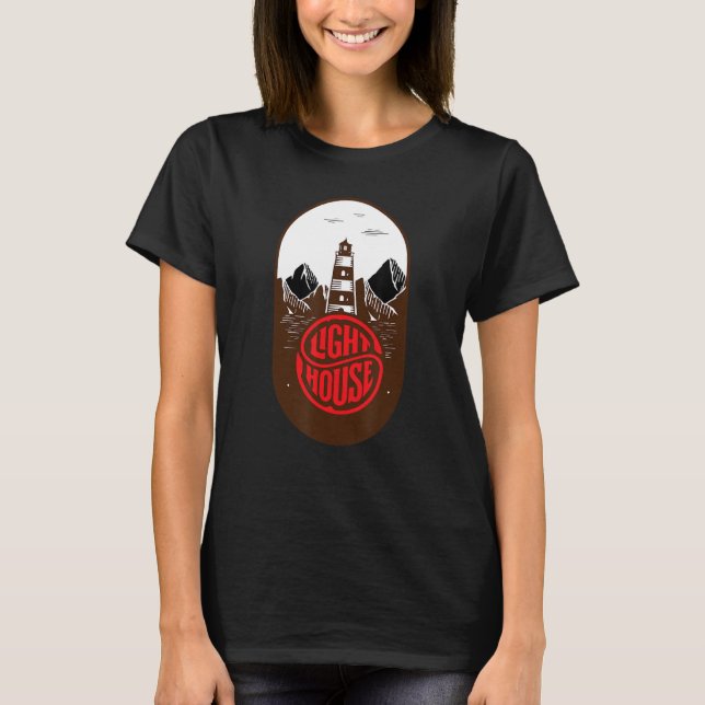 Camiseta Océano de Faros Retro Vintage (Anverso)