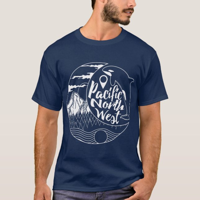 Camiseta Océano de montaña del Árbol de Ballenas del Noroes (Anverso)