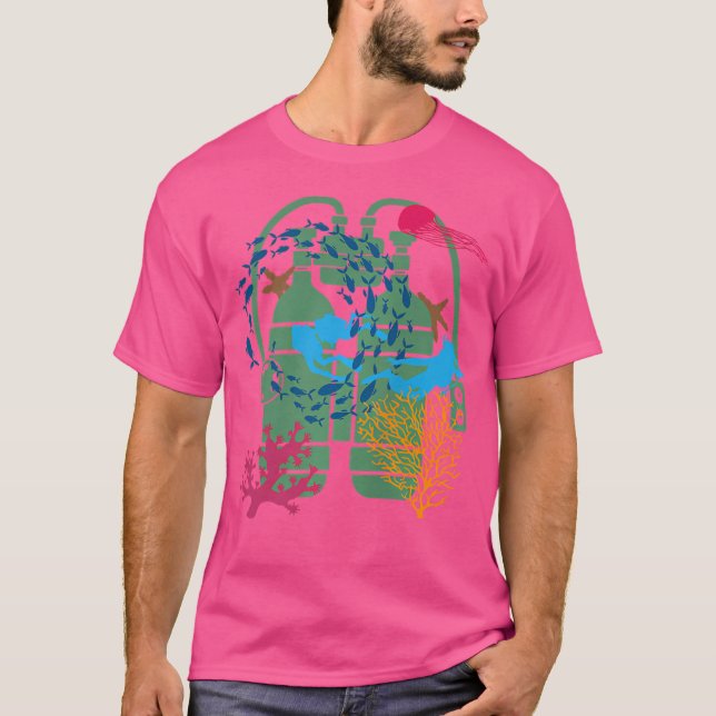 Camiseta Océano Doble Tanque Tecnológico Buceando Mar Freed (Anverso)