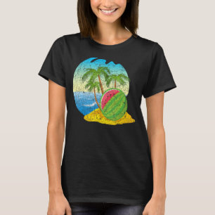 Camiseta Océano Playa Palmeras Fruta Agua tropical de veran