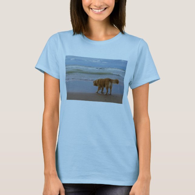 Camiseta Océano tocante del perro perdiguero del pato de (Anverso)