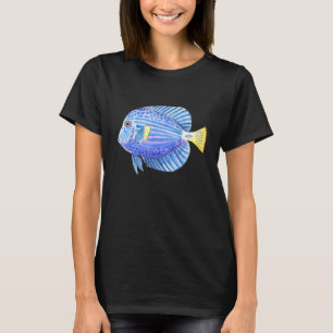 Camiseta Océano tropical acuarela morado Mascota Pescado