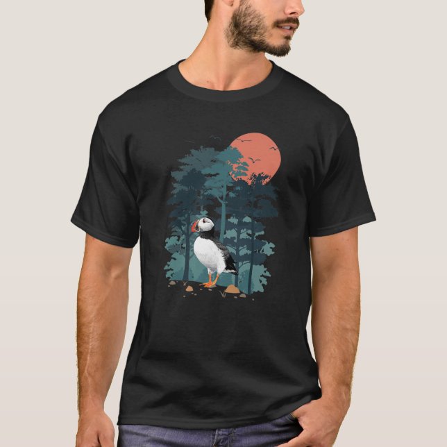 Camiseta Océano volador de la montaña Atlántica de Puffin (Anverso)