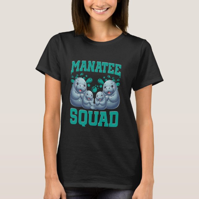 Camiseta Oceanoógrafo de Sea Cows Manatee Squad (Anverso)