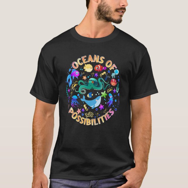 Camiseta Océanos Cuidados De Posibilidades De Lectura Veran (Anverso)