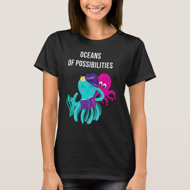 Camiseta Océanos De Posibilidades De Lectura De Animales Ma (Anverso)