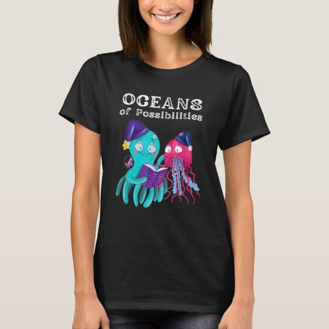 Camiseta Océanos De Posibilidades De Lectura De Animales Ma (Anverso)
