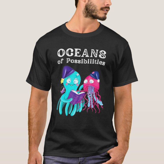Camiseta Océanos De Posibilidades De Lectura De Animales Ma (Anverso)