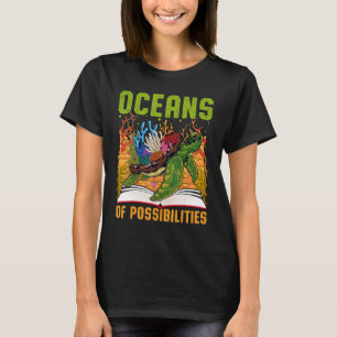 Camiseta Océanos De Posibilidades Leer Verano Bibliotecario
