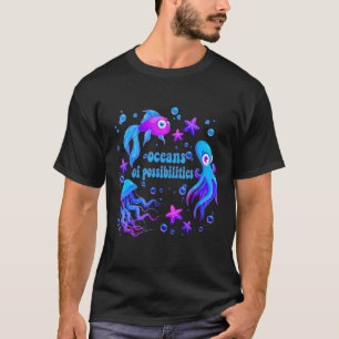 Camiseta Oceans Of Possibilities Book Reading Octopus Jelly