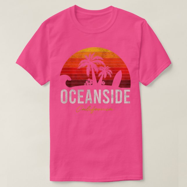 Camiseta Oceanside Beach California Palms Vacation Surf Sun (Diseño del anverso)