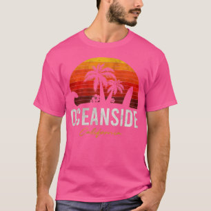 Camiseta Oceanside Beach California Palms Vacation Surf Sun