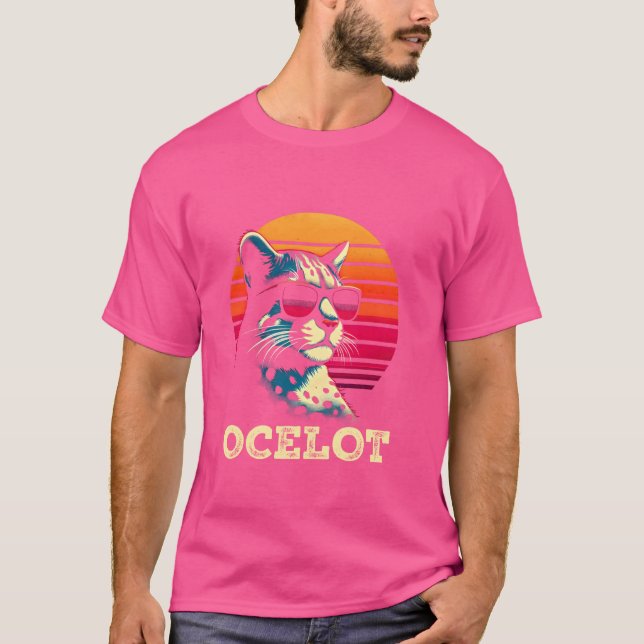 Camiseta Ocelot Retro Sunset - Ocelot Jaguar Wild C (Anverso)
