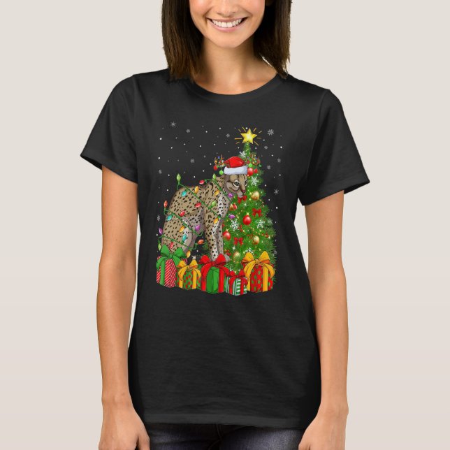 Camiseta Ocelot   Xmas Holiday Santa Ocelot Christmas Tree (Anverso)