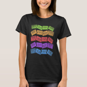 Camiseta Ochenta Casetes Retro Coloridos Tema de la cosecha