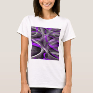 Camiseta Ochenta Retro Patrón Curvo de Color Púrpura Claro