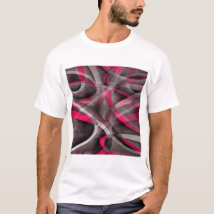 Camiseta Ochenta Rosa y Gris Patrón Funky