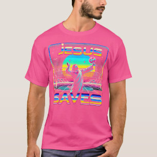 Camiseta Ochenta Vaporwave Jesús Ahorra Voleibol