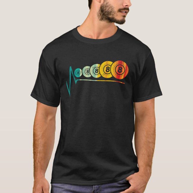 Camiseta Ocho Ball Heartbea Billiard (Anverso)