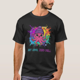 Camiseta Ocho Brazos, Cero Relajación – Pulpo Rosa Adorable