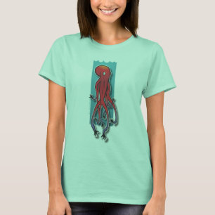 Camiseta Ocho campanero de las señoras blancas/rosadas de