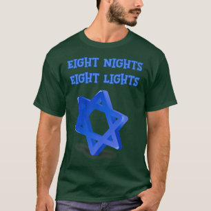 Camiseta Ocho Luces De La Noche De David Hanukkah