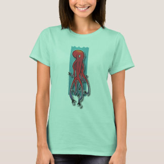 Camiseta Ocho Manos White / Ringer de damas rosadas