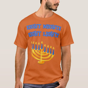 Camiseta Ocho noches Ocho luces Menorah Chanukah Hanukka