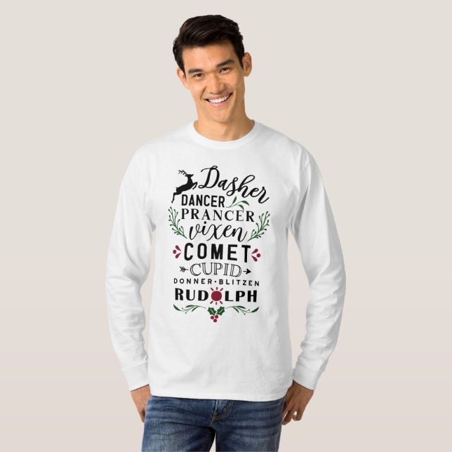 Camiseta Ocho renos pequeños (Anverso completo)