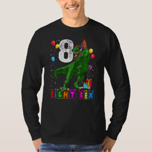 Camiseta Ocho Rex 8º cumpleaños Octavo dinosaurio de 8 años