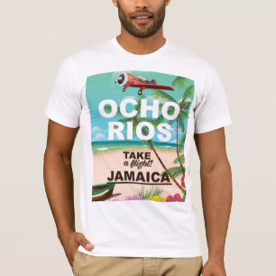 Camiseta ocho ríos jamaica cartel de viaje