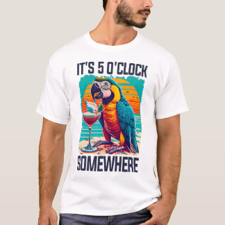 Camiseta OClock en algún lugar beber loro cóctel verano