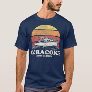 Camiseta Ocracoke NC Vintage Boating 70s Retro Boat