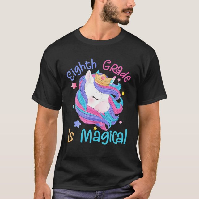 Camiseta Octavo Grado Es Magico Gracioso Unicornio De Vuelt (Anverso)