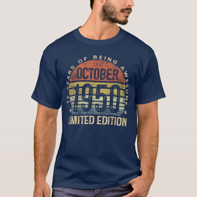 Camiseta October 1950 Limited Edition 75YearOld 75th Birthd (Anverso)