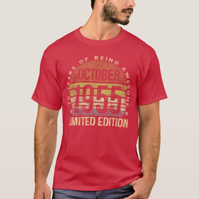 Camiseta October 1955 Limited Edition 70YearOld 70th Birthd (Anverso)