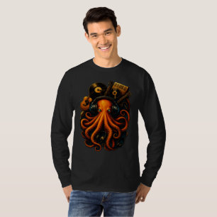 Camiseta OctoGlow – Pulpo Steampunk Vintage Manga Larga S