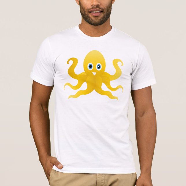 Camiseta Octopi amarillo divertido (Anverso)