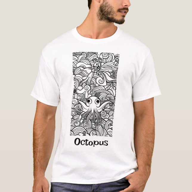 Camiseta Octopo corto en algas marinas (Anverso)