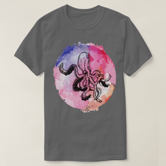 Camiseta Octopus acuarela (Diseño del anverso)