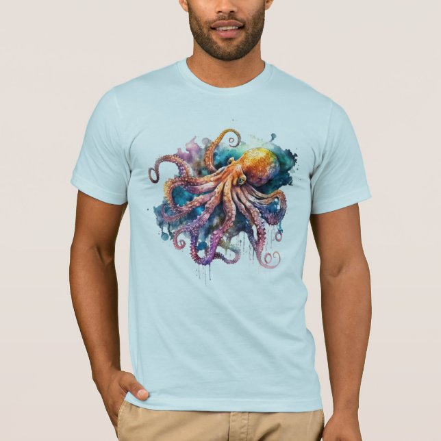 Camiseta Octopus acuarela (Anverso)