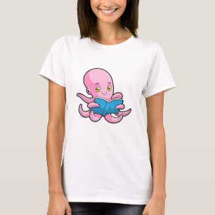 Camiseta Octopus al leer un libro