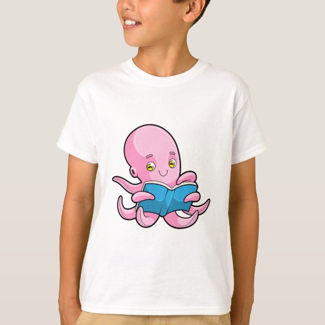 Camiseta Octopus al leer un libro (Anverso)
