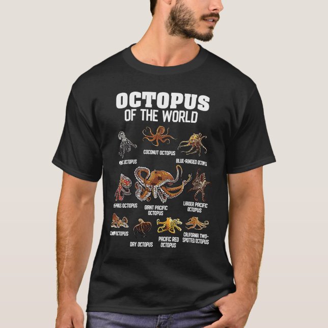 Camiseta Octopus Animales del Océano Animal del Mar Mundial (Anverso)