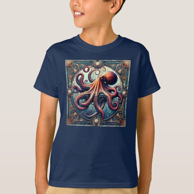 Camiseta Octopus Art Deco (Anverso)