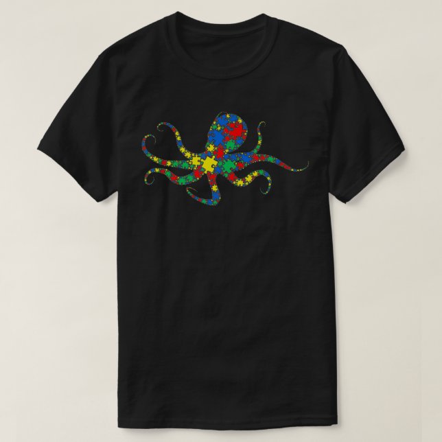 Camiseta Octopus Autism Puzzle for Women Men Kids  Autism A (Diseño del anverso)