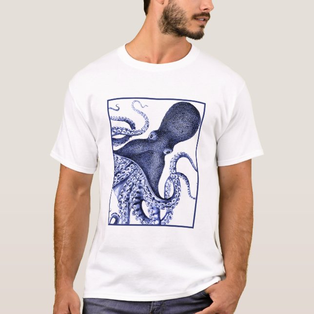Camiseta Octopus azul paisajístico (Anverso)