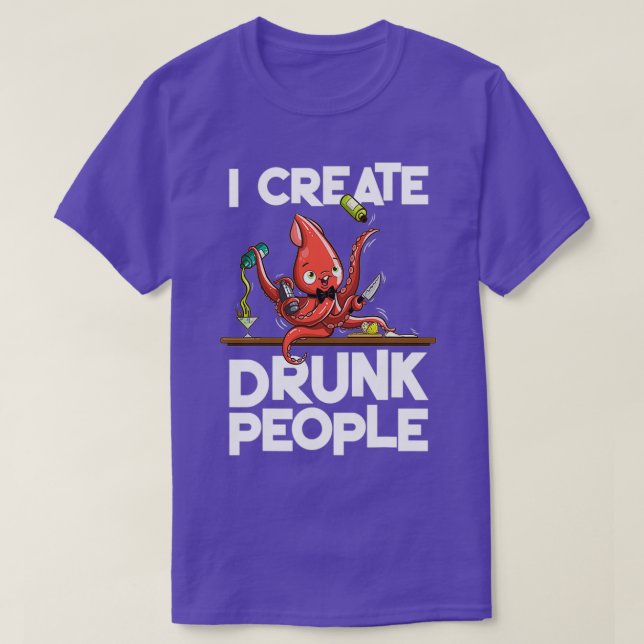 Camiseta Octopus Bartender I Crea Personas Borracho (Diseño del anverso)